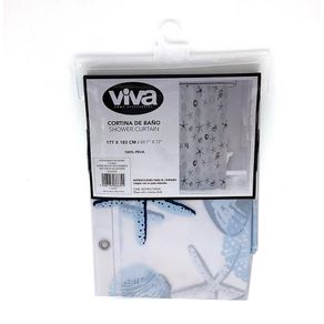 Cortina de Baño Transparente Peva Oceano 177 X 183 Cm