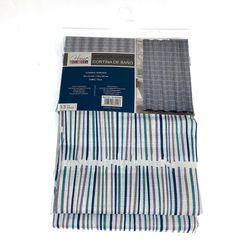 Cortina de Baño Tela Estampada Líneas Verticales 178 X 183 Cm