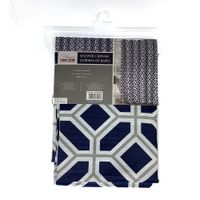 Cortina de Baño Tela Estampado Azul 178 X 183 Cm
