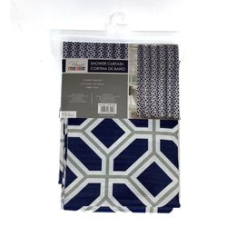Cortina de Baño Tela Estampado Azul 178 X 183 Cm