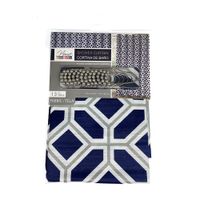 Cortina de Baño Tela Estampado Azul 178 X 183 Cm