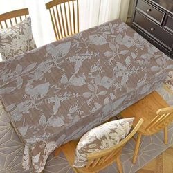 Mantel Rectangular 180X300 Cm Diseño Floral Beige