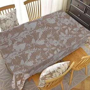 Mantel Rectangular 180X300 Cm Diseño Floral Beige