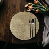 Individual Decorativo Redondo Dorado 38 Cm