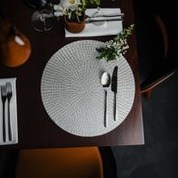 Individual Decorativo Redondo Plateado