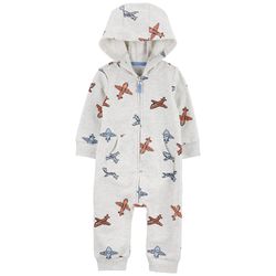 Mameluco de Manga Larga Gris con Estampado de Aviones - Varias Tallas