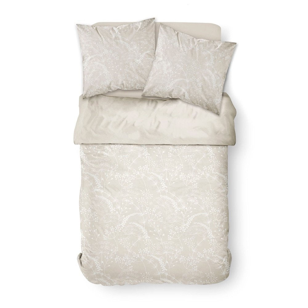 Set de Sábanas Elitsa 144 Hilos con Diseño Floral Beige - Varios Tamaños Imperial