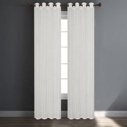 Cortina Voile de Lino 139 x 228 Cm Plateada