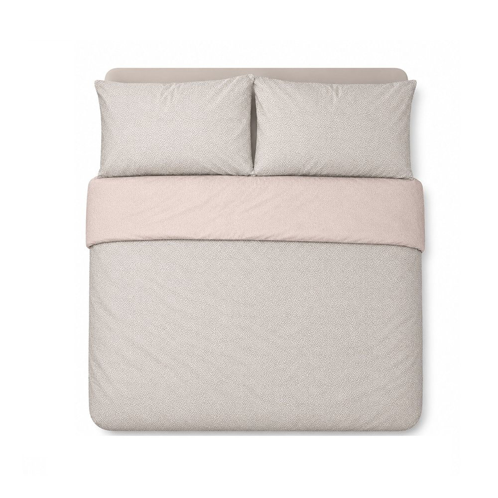 Set de Sábanas Velora 144 Hilos con Diseño Geométrico Beige - Varios Tamaños King