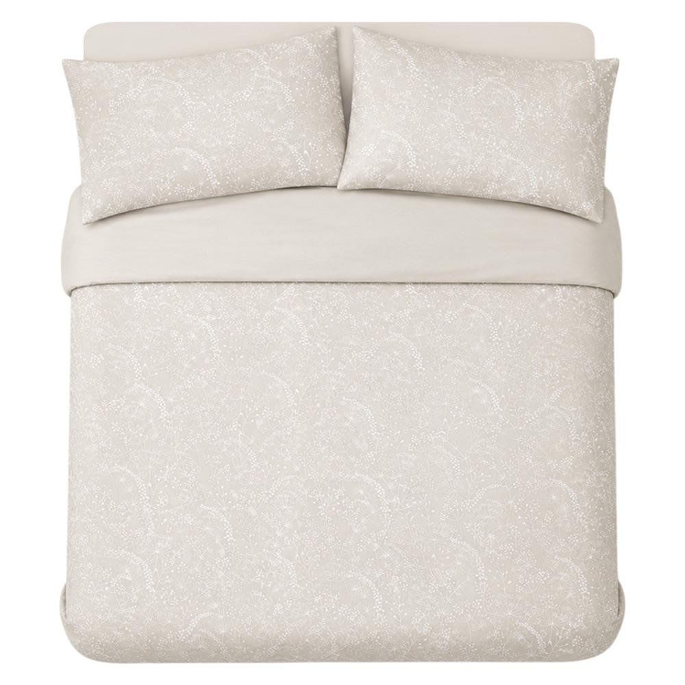 Set de Sábanas Elitsa 144 Hilos con Diseño Floral Beige - Varios Tamaños King