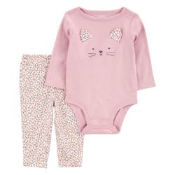 Body de Manga Corta Estampado Floral con Gato - Varias Tallas