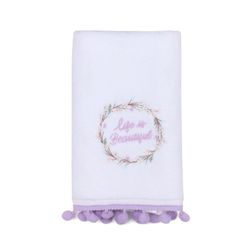 Toalla de Manos Blanco con Bordado Diseño Life is Beautiful