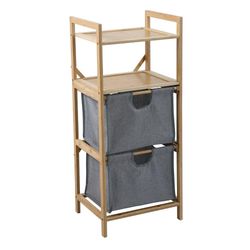 Estante Bambú 2 Gavetas Grises 41 x 33.5 x 96.5 Cm