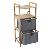 Estante Bambú 2 Gavetas Grises 41 x 33.5 x 96.5 Cm