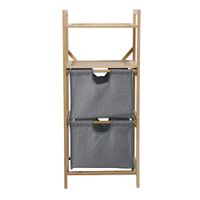 Estante Bambú 2 Gavetas Grises 41 x 33.5 x 96.5 Cm