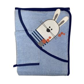 Toalla-con-Capucha-para-Bebe-2-Pzas-Conejo-Celeste
