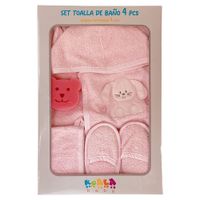 Bata-de-Baño-para-Bebe-4-Pzas-Rosa