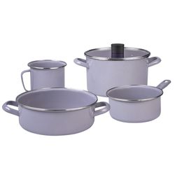 Batería Cocina Esmaltada 5 Piezas Lavanda
