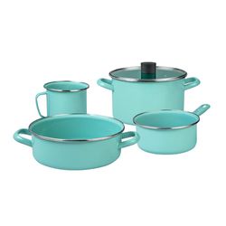 Batería Esmaltada 5 Piezas Menta