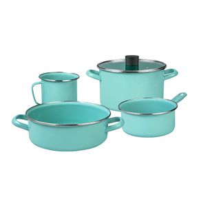 Batería Esmaltada 5 Piezas Menta