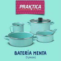 Batería Esmaltada 5 Piezas Menta