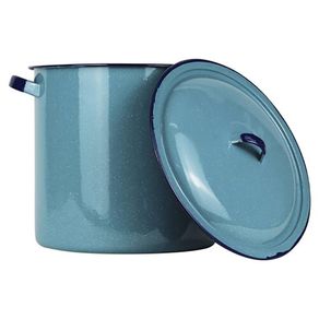 Olla Esmaltada Alta con Tapa Azul