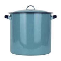Olla Esmaltada Alta con Tapa Azul