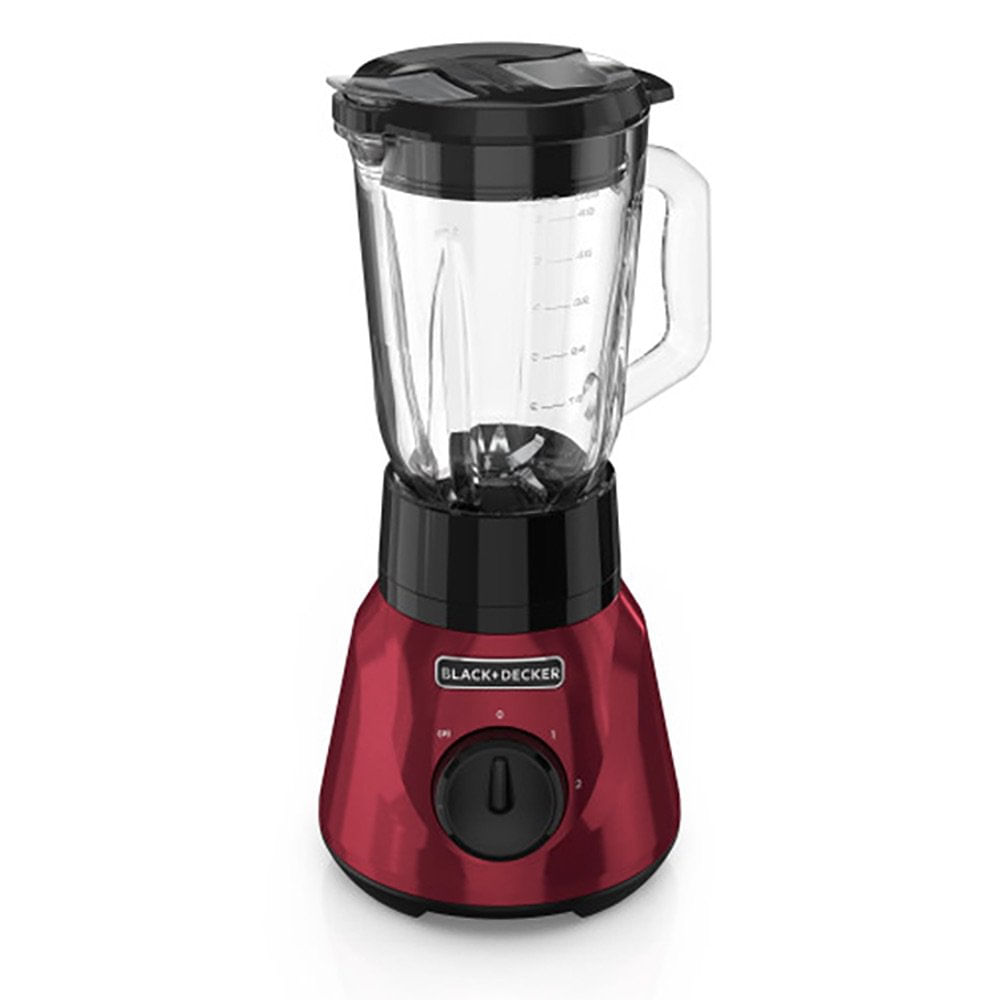 Licuadora de Acero Inoxidable con Jarra de Vidrio de 1.5 L y 2 Velocidades Color Rojo Licu…