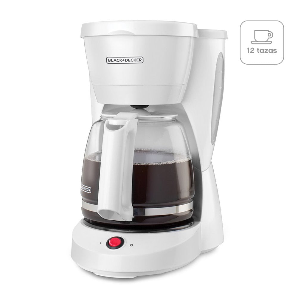 Cafetera con Jarra de Vidrio y Filtro Permanente para 12 Tazas Color Blanco Cafetera de 12…