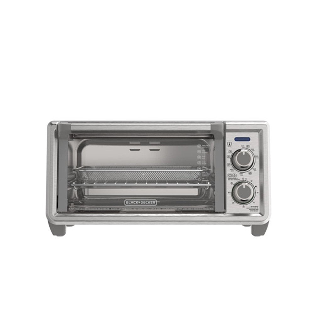 Horno Tostador con Freidora de Aire con 5 Funciones Color Plateado Horno Tostador con Freidora de Aire para 4 Rebanadas y con 5 Funciones Plateado