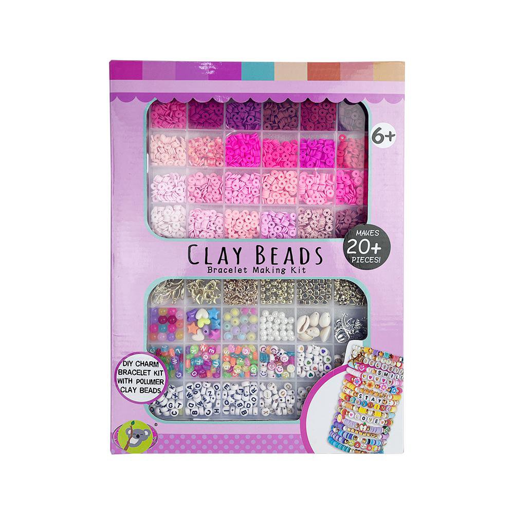 Set de Creación de Pulseras de Cuentas Clay Beads Mix Rosado para 6+ Años Set de Cuentas M…
