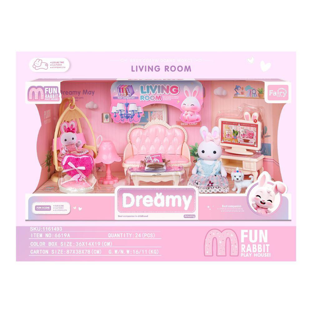 Set de Juego Dreamy Sala de Estar con Conejitos y Accesorios Set de Juego Dreamy Living Ro…