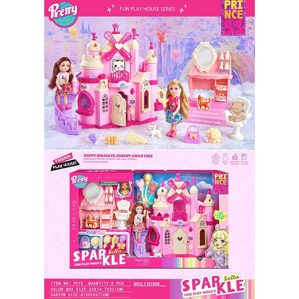 Casa de Muñecas Sparkle Castillo de Princesa con Muñeca y Accesorios 3+ Años Castillo de M…