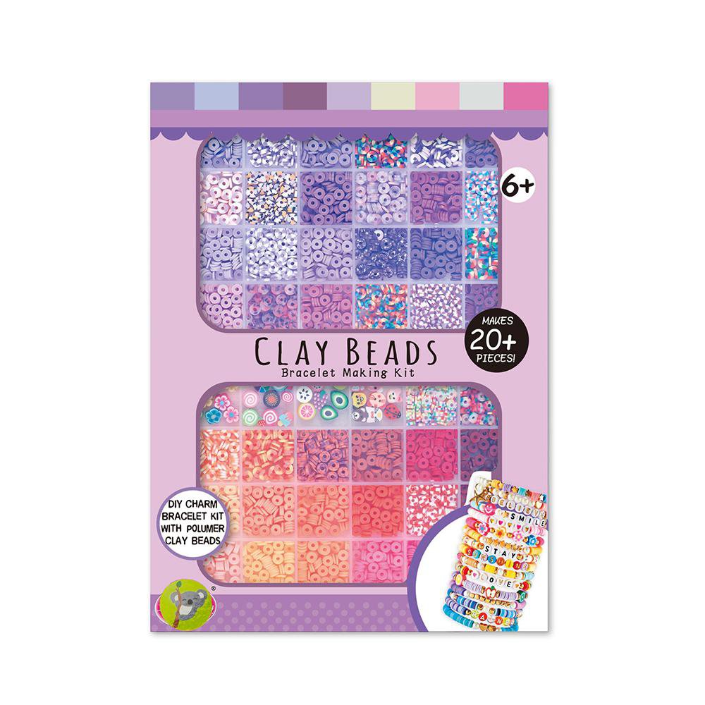Set de Creación de Pulseras de Cuentas Clay Beads Mix Lila para 6+ Años Set de Cuentas Mix…