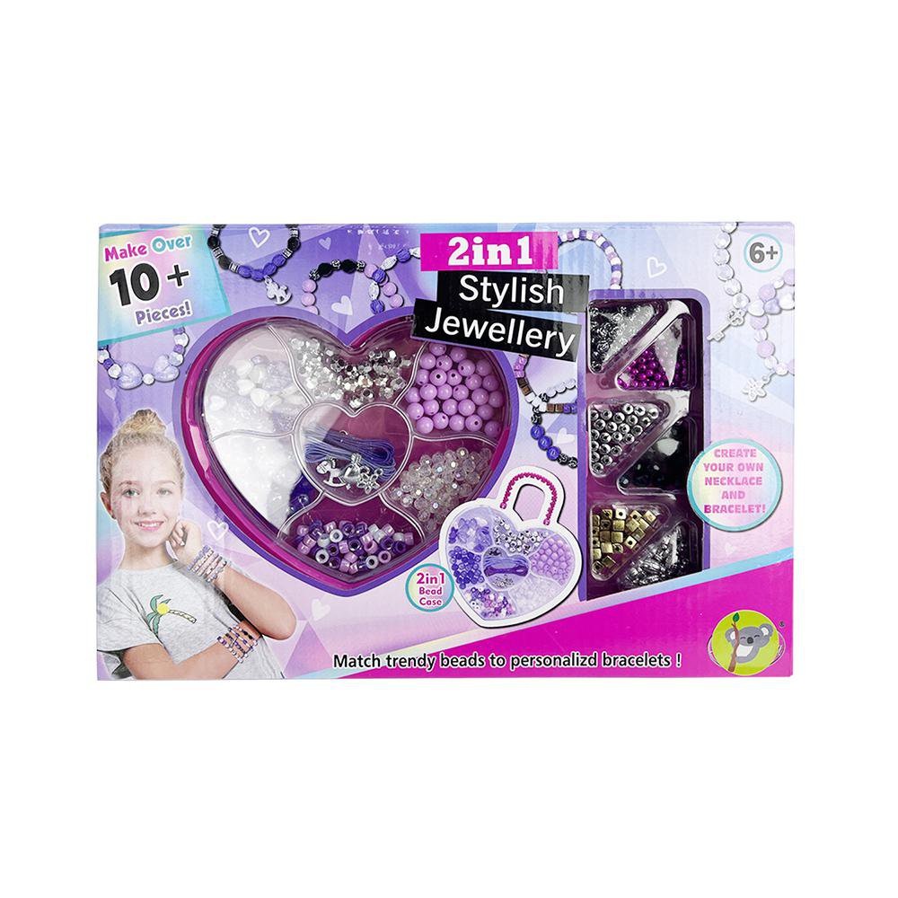 Set de Creación de Pulseras de Cuentas 2 en 1 Stylish Jewellery Lila para 6+ Años Set de C…
