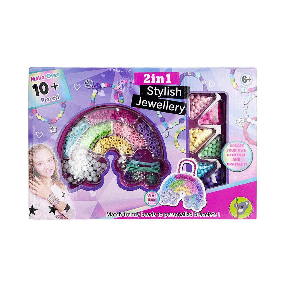 Set de Creación de Pulseras de Cuentas 2 en 1 Stylish Jewellery Arcoíris para 6+ Años Set…