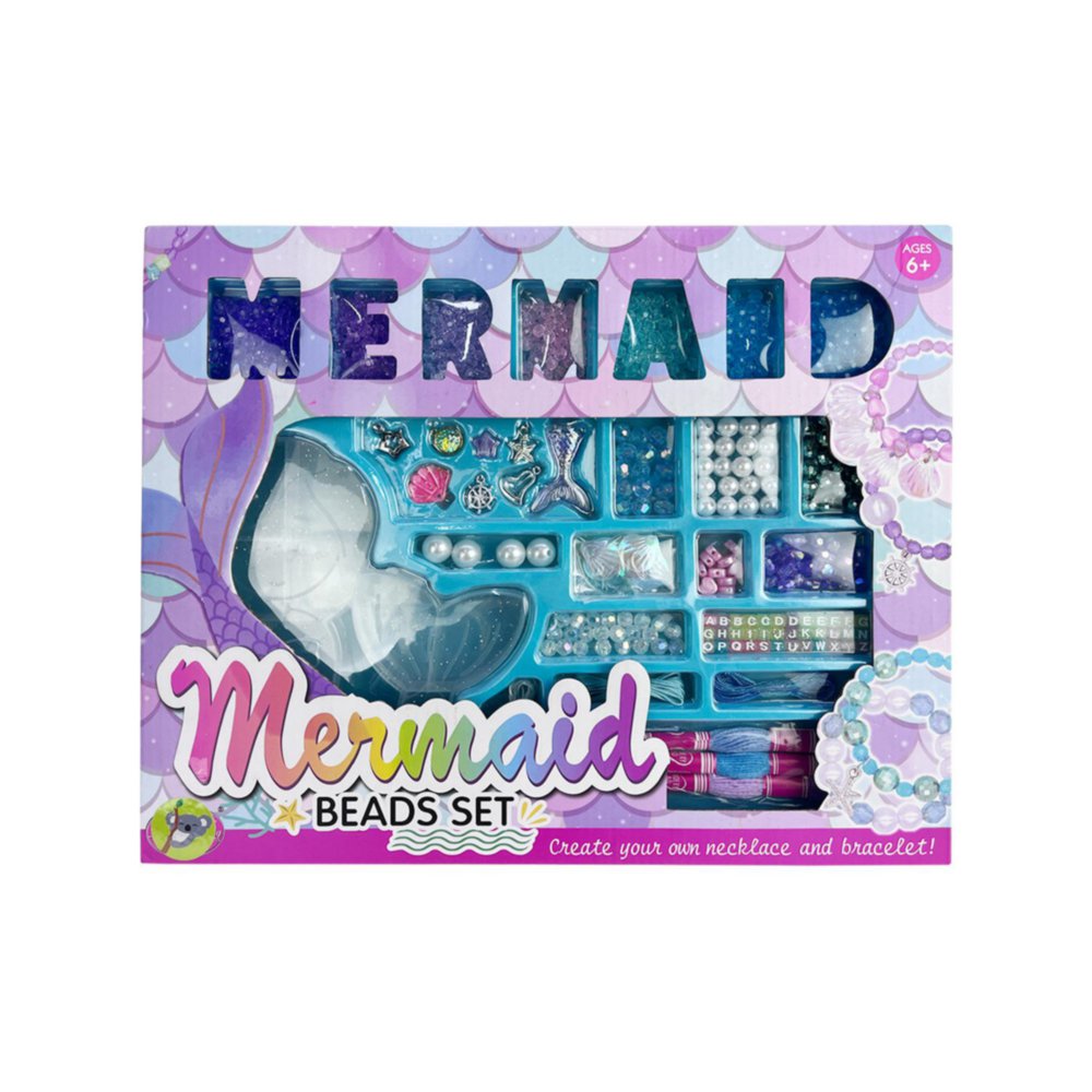 Set de Creación de Pulseras de Cuentas Mermaid Beads con Dijes de Sirena para 6+ Años Set…