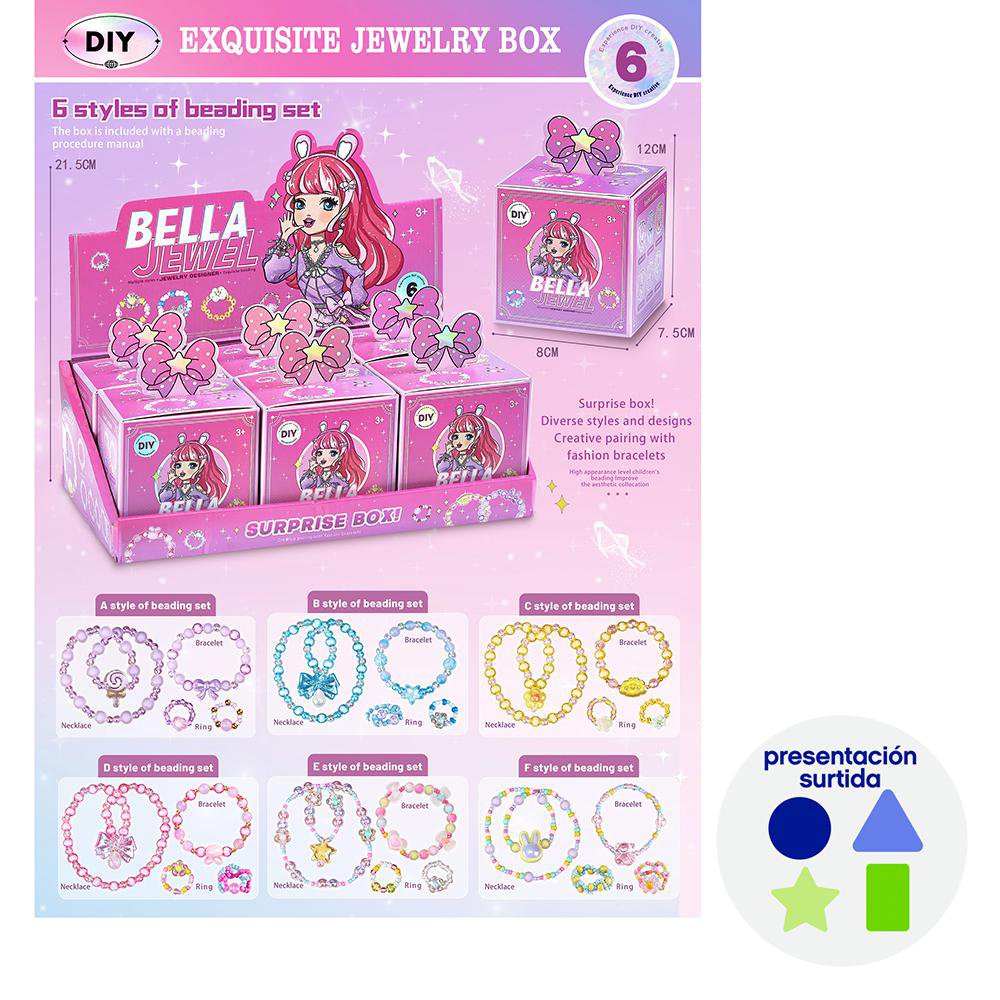 Caja Sorpresa de Joyería Bella Jewel para 3+ Años - Diseños Surtidos Caja Sorpresa de Joya…