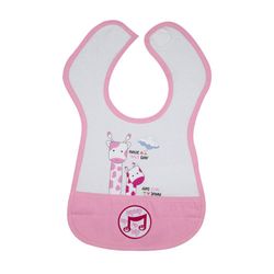 Babero-con-Bolsillo-y-Diseño-de-Vaca-Rosa