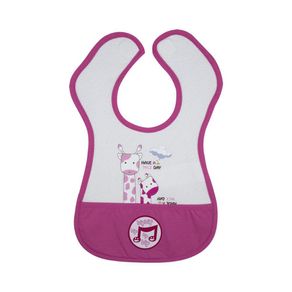 Babero-con-Bolsillo-y-Diseño-de-Vaca-Fucsia
