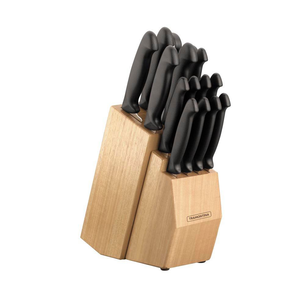 Set de 13 Cuchillos y Tijera con Base de Madera Set 15 Cuchillos con Block