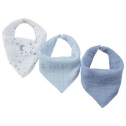 Set de Baberos Bandana de Tela Azul