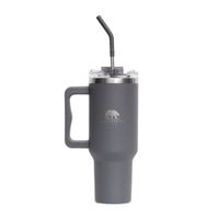 Vaso Térmico de Acero Inoxidable con Pajilla Gris 887Ml