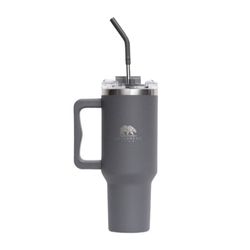 Vaso Térmico de Acero Inoxidable con Pajilla Gris 887Ml