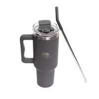 Vaso Térmico de Acero Inoxidable con Pajilla Gris 887Ml