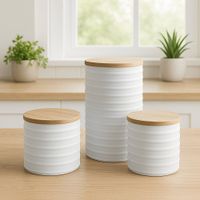 Set De 3 Frascos con Tapa Bamboo - Nordika