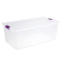 Caja De Plástico Con Agarradores Ciruela 104 Lts - Sterlite