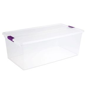 Caja De Plástico Con Agarradores Ciruela 104 Lts - Sterlite