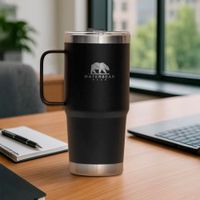 Vaso Térmico de Acero Inoxidable con Agarrador Negro 22 Oz