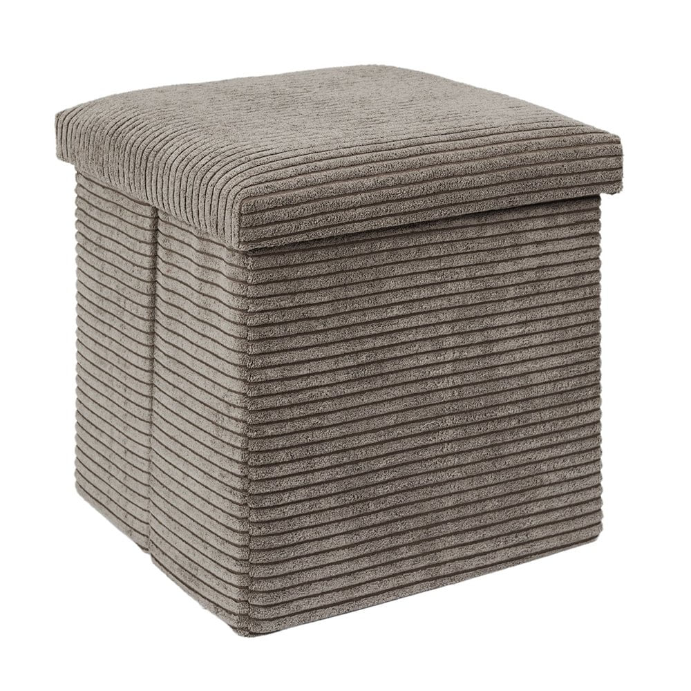 Banco Cuadrado Plegable Tapizado 38 cm Color Taupe Banco Cuadrado Plegable Tapizado Taupe
